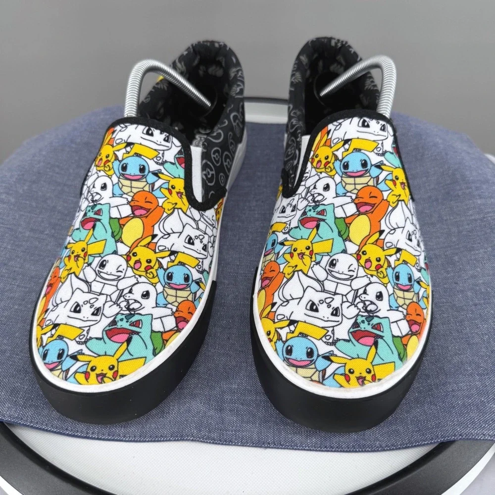 Pokemon Slip‎ On Loafers Sneakers Mens 11 Multicolor Pikachu Boat Shoes Black